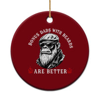 Bonus Dad Gifts Ceramic Ornament Retro Bigfoot Stepdad With Beards Are Better