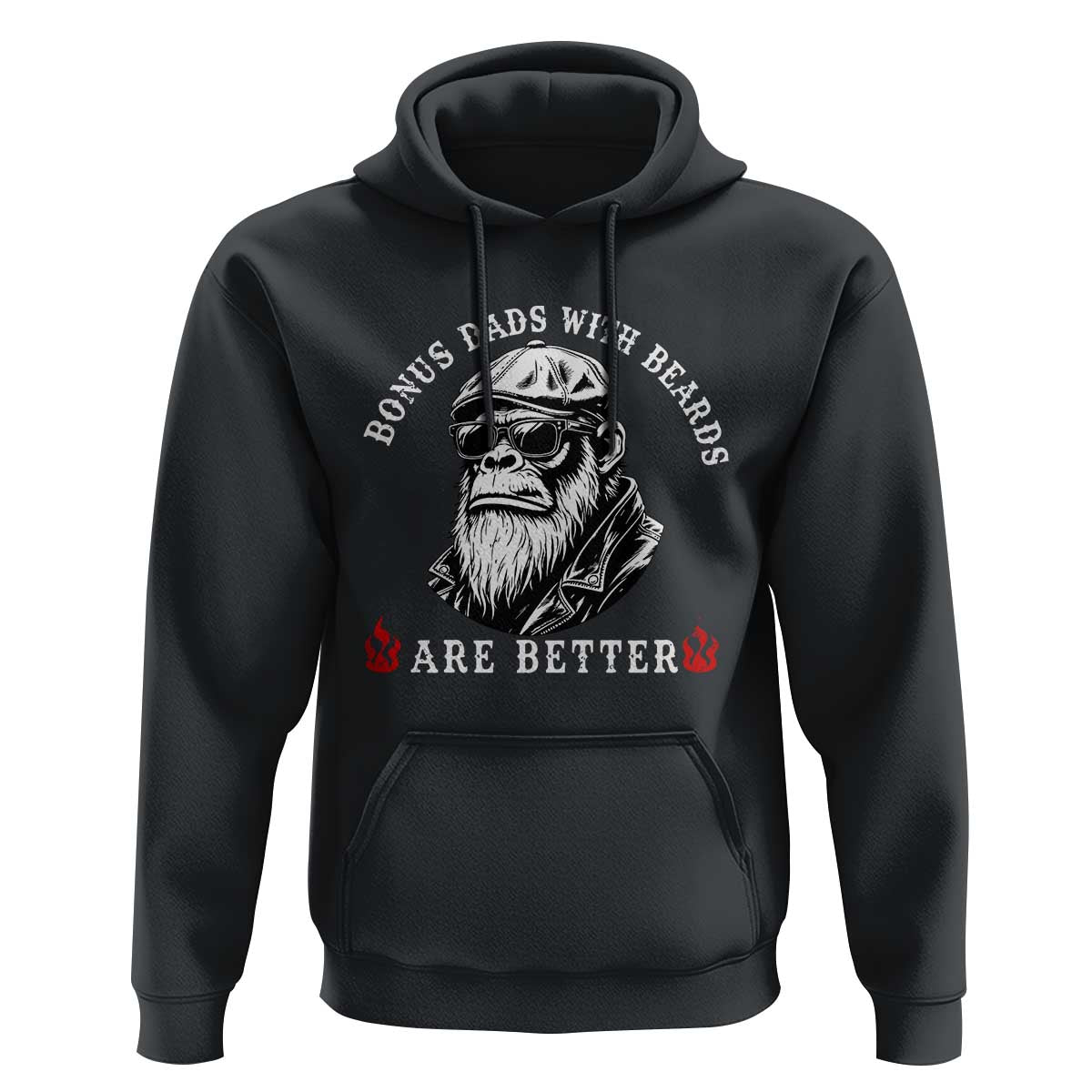 Bonus Dad Gifts Hoodie Retro Bigfoot Stepdad With Beards Are Better