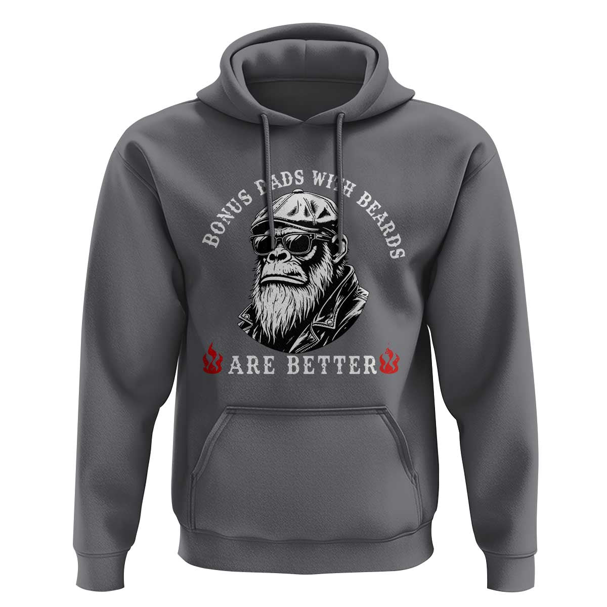 Bonus Dad Gifts Hoodie Retro Bigfoot Stepdad With Beards Are Better