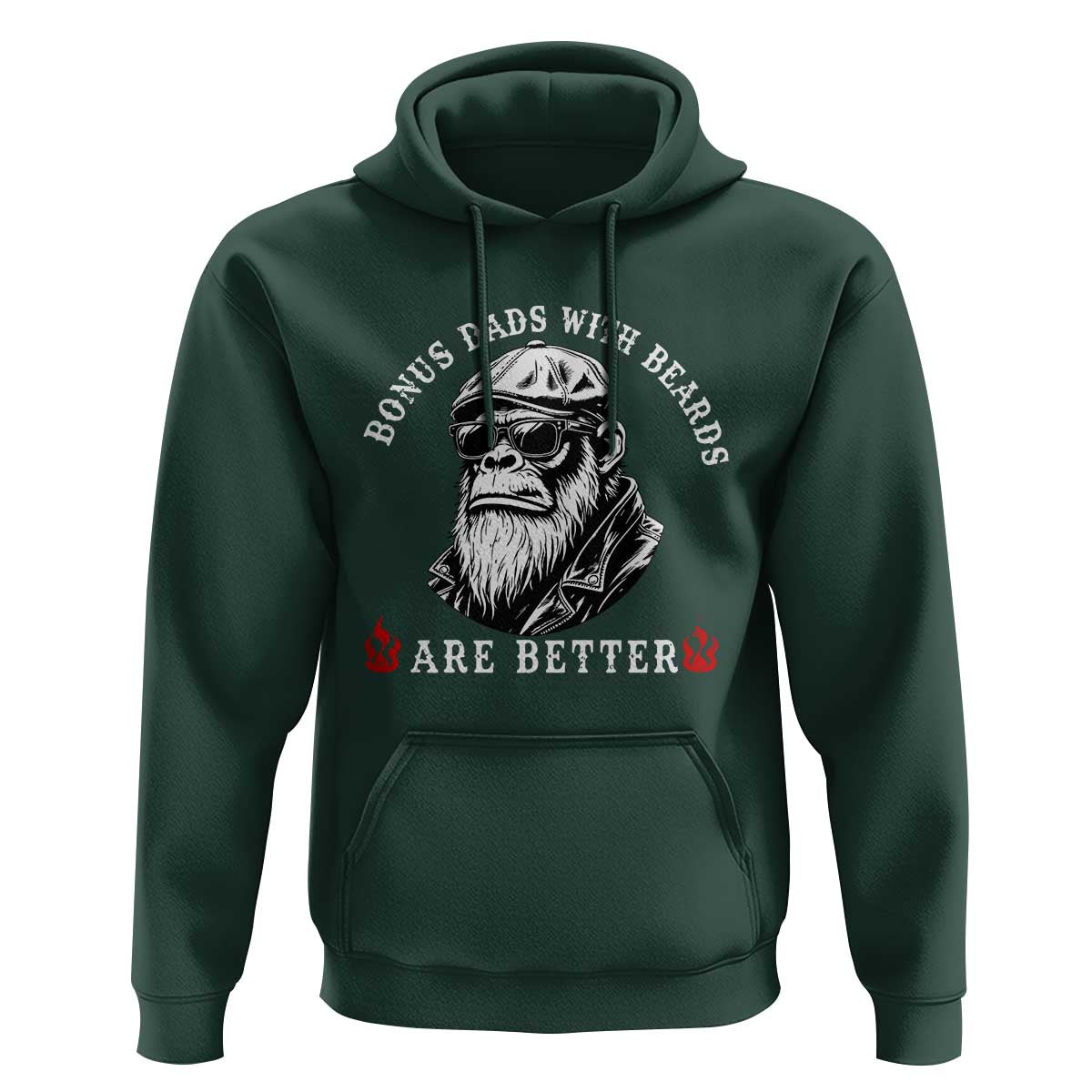 Bonus Dad Gifts Hoodie Retro Bigfoot Stepdad With Beards Are Better