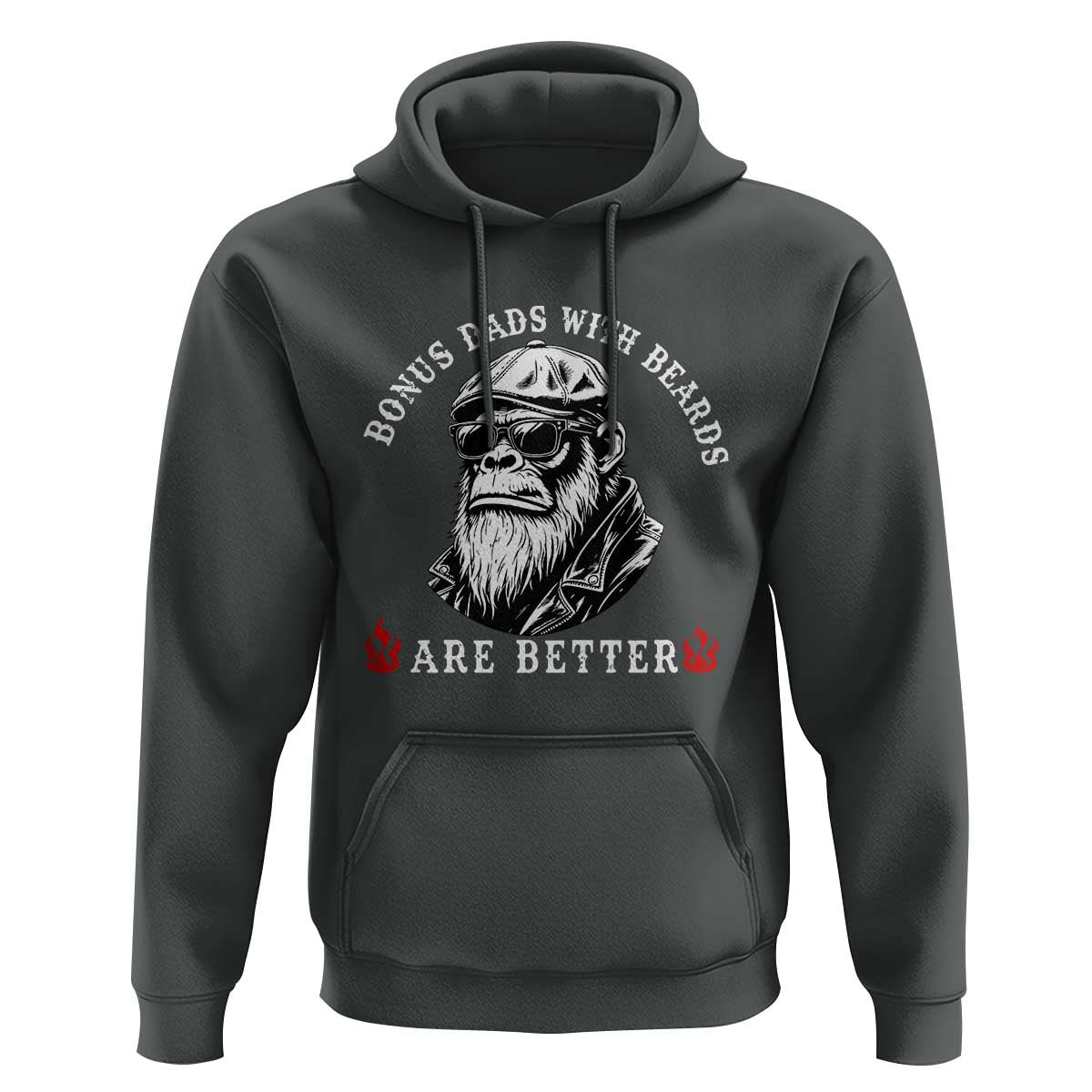 Bonus Dad Gifts Hoodie Retro Bigfoot Stepdad With Beards Are Better