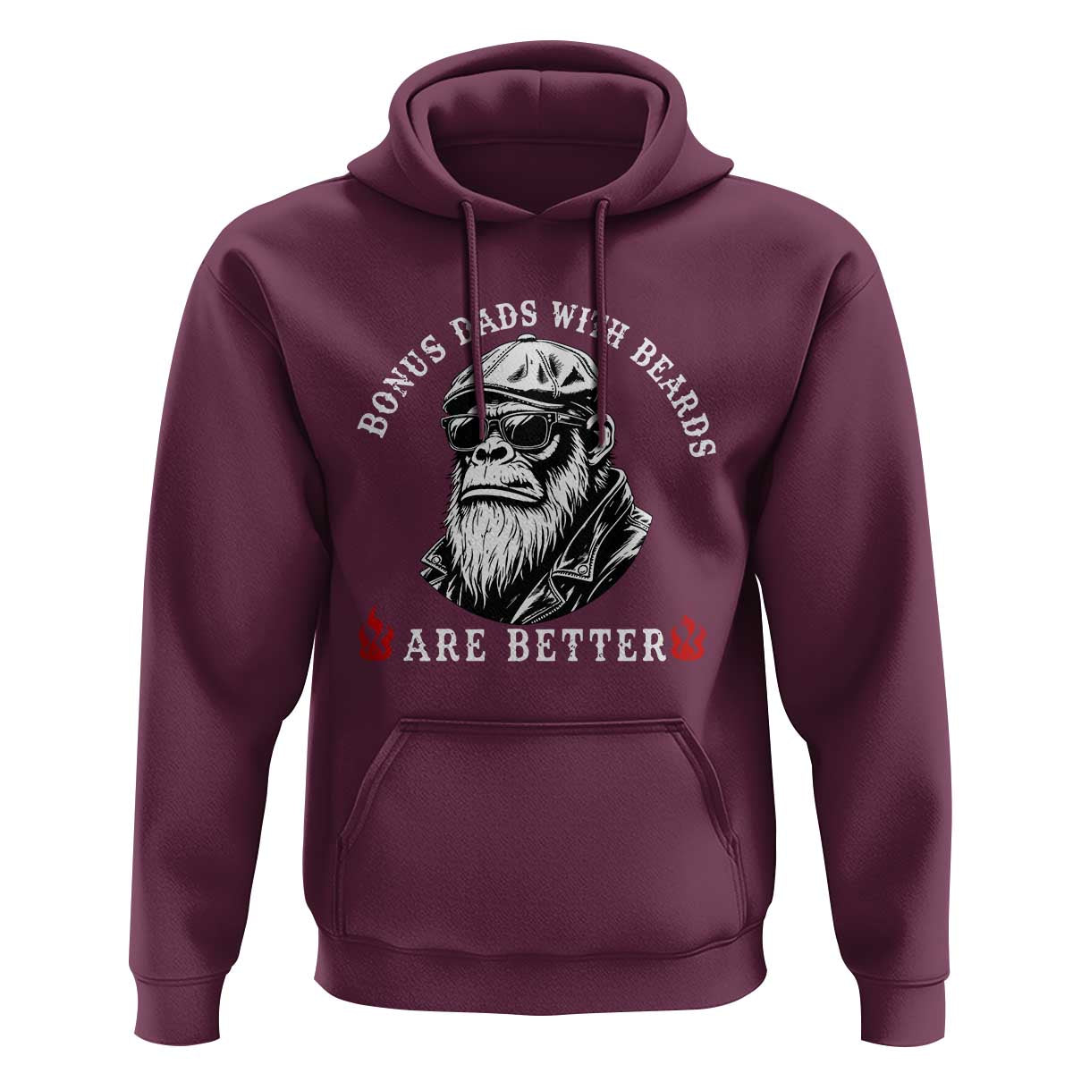 Bonus Dad Gifts Hoodie Retro Bigfoot Stepdad With Beards Are Better