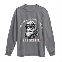 Bonus Dad Gifts Long Sleeve Shirt Retro Bigfoot Stepdad With Beards Are Better