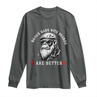 Bonus Dad Gifts Long Sleeve Shirt Retro Bigfoot Stepdad With Beards Are Better