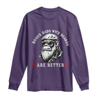 Bonus Dad Gifts Long Sleeve Shirt Retro Bigfoot Stepdad With Beards Are Better