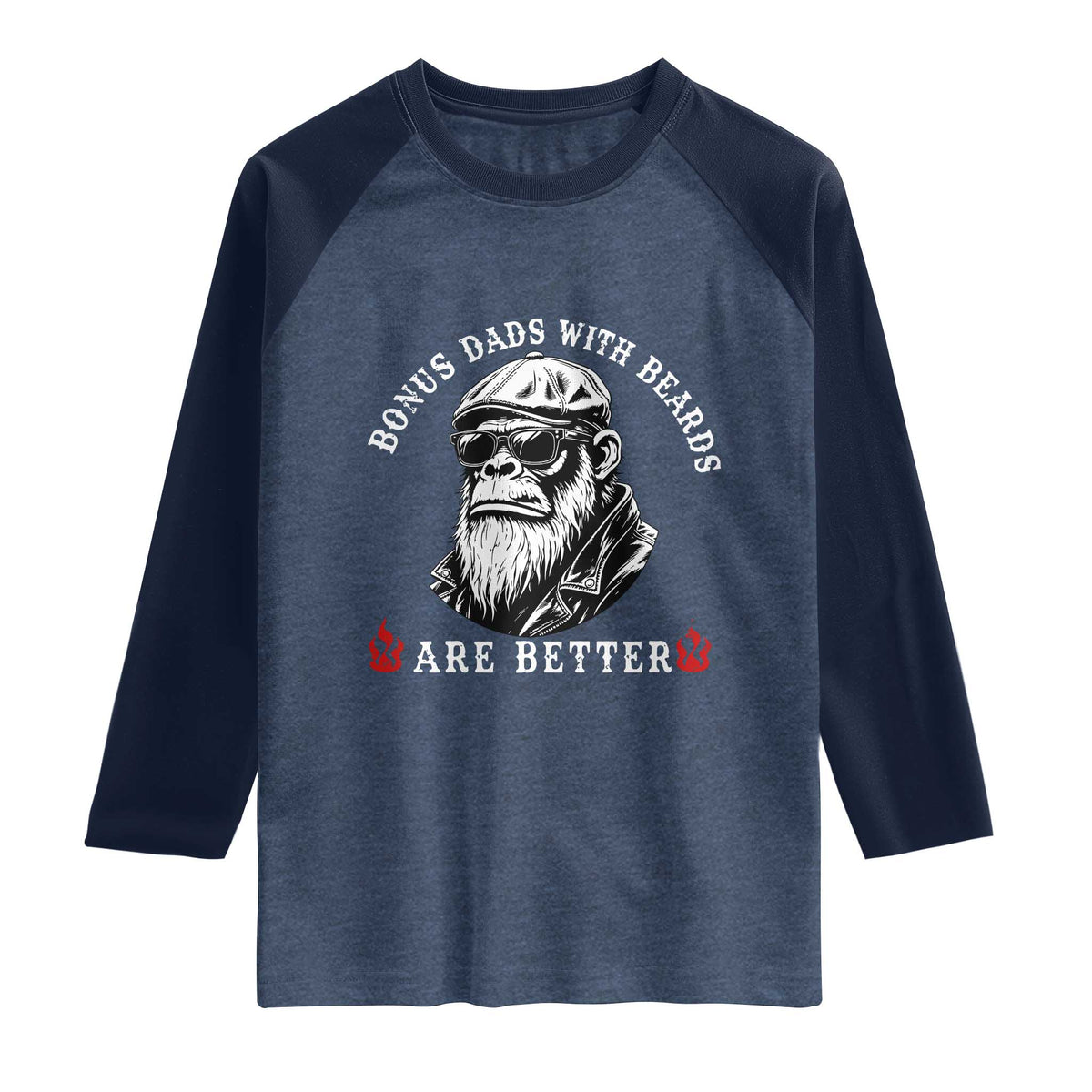 Bonus Dad Gifts Raglan Shirt Retro Bigfoot Stepdad With Beards Are Better