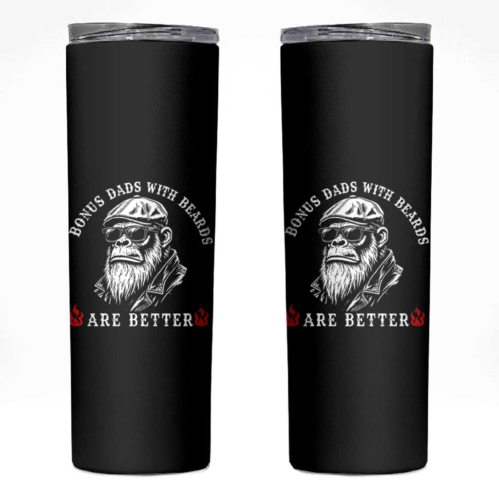 Bonus Dad Gifts Skinny Tumbler Retro Bigfoot Stepdad With Beards Are Better