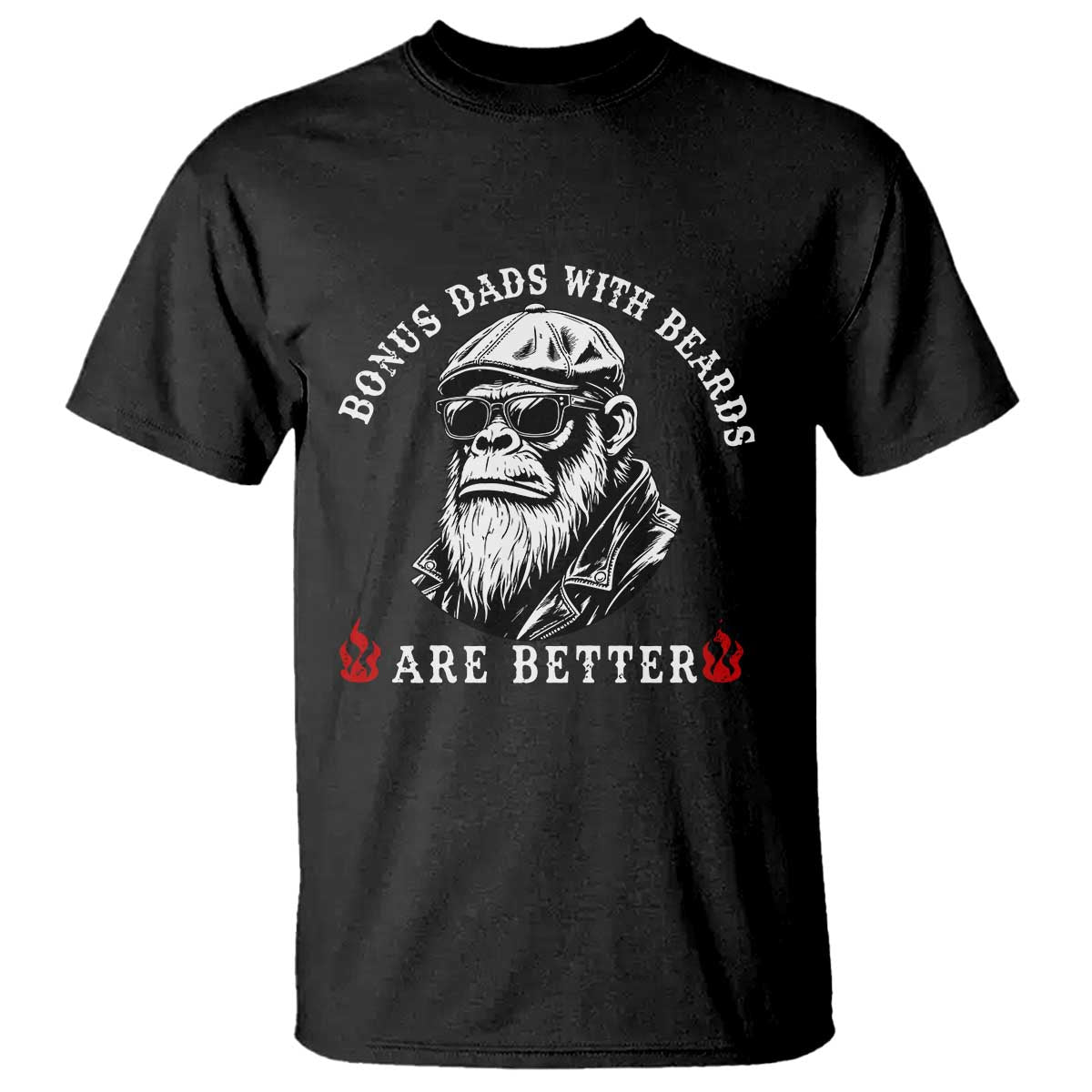 Bonus Dad Gifts T Shirt Retro Bigfoot Stepdad With Beards Are Better