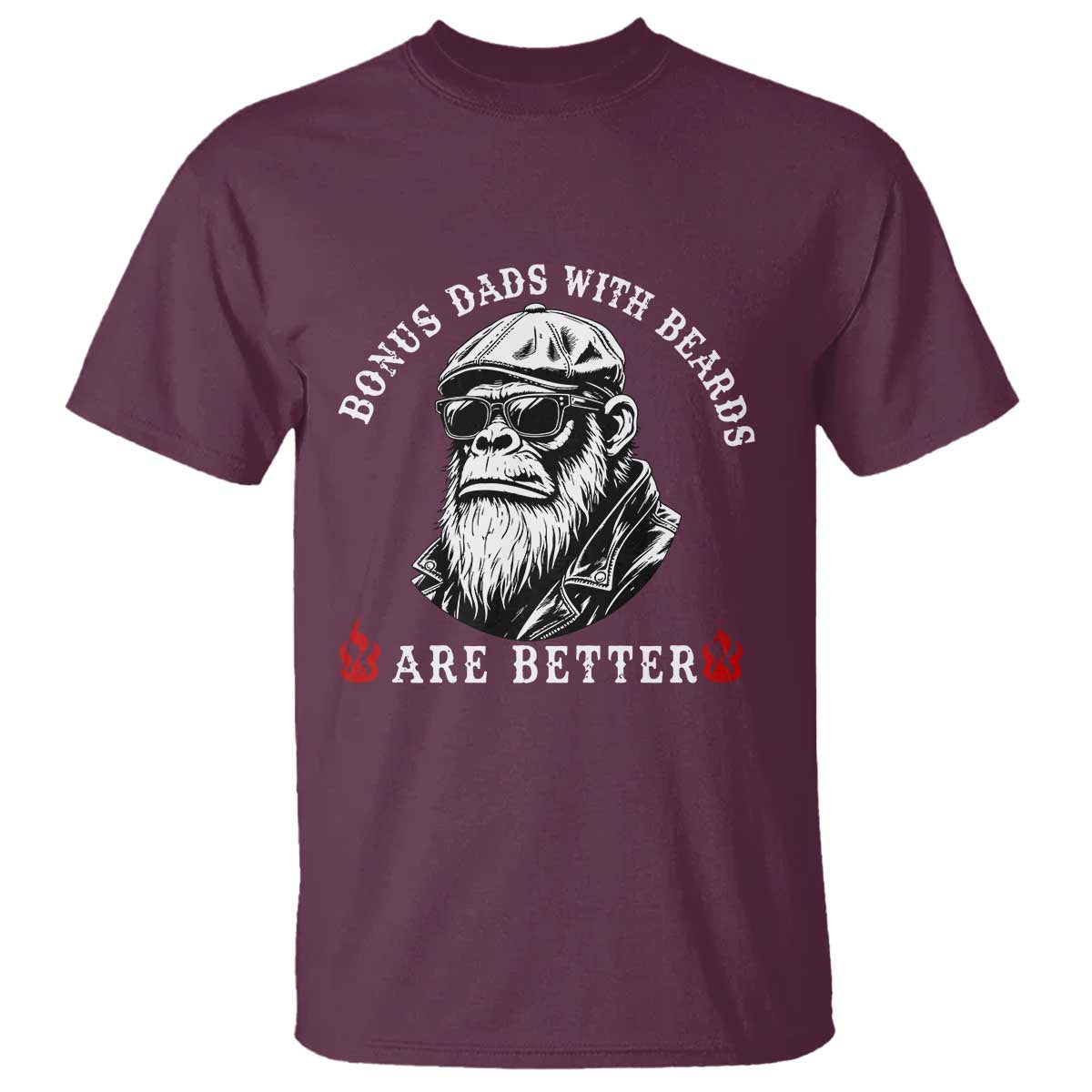 Bonus Dad Gifts T Shirt Retro Bigfoot Stepdad With Beards Are Better