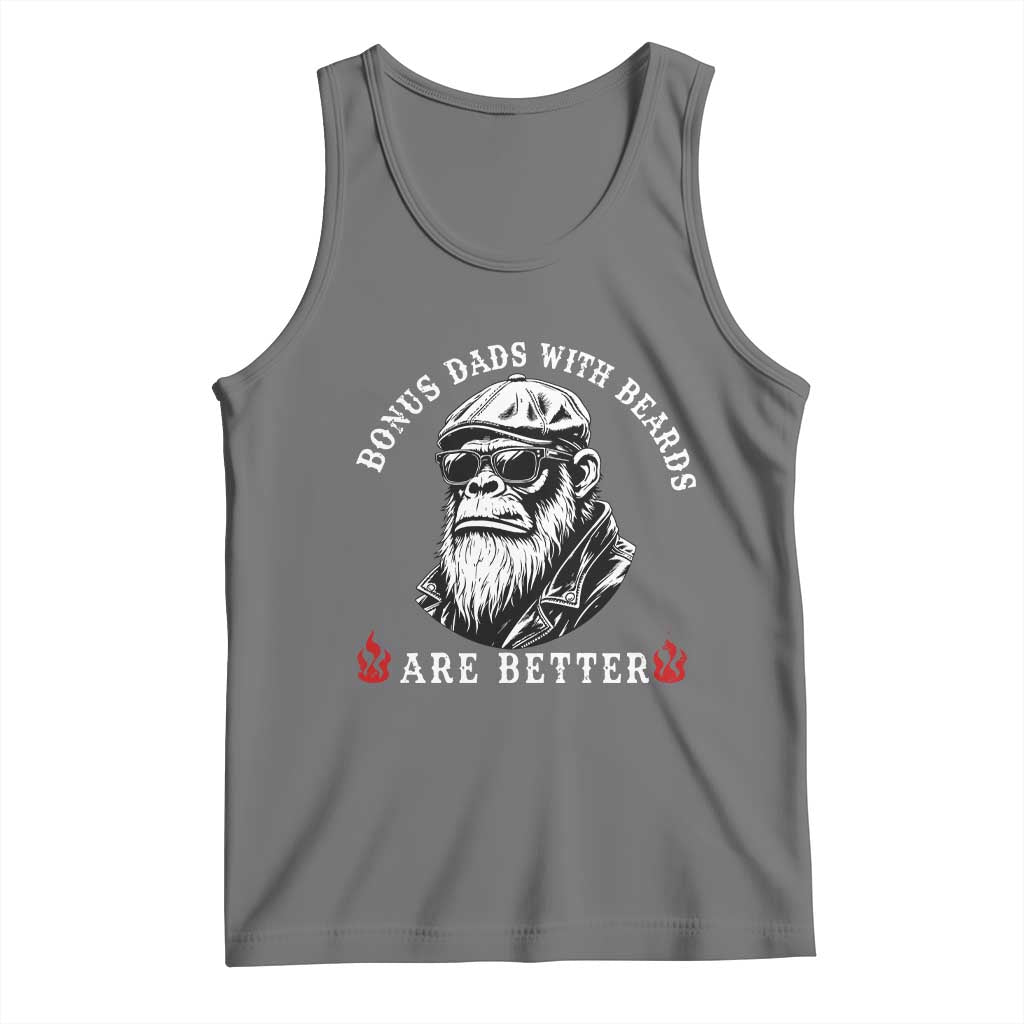 Bonus Dad Gifts Tank Top Retro Bigfoot Stepdad With Beards Are Better