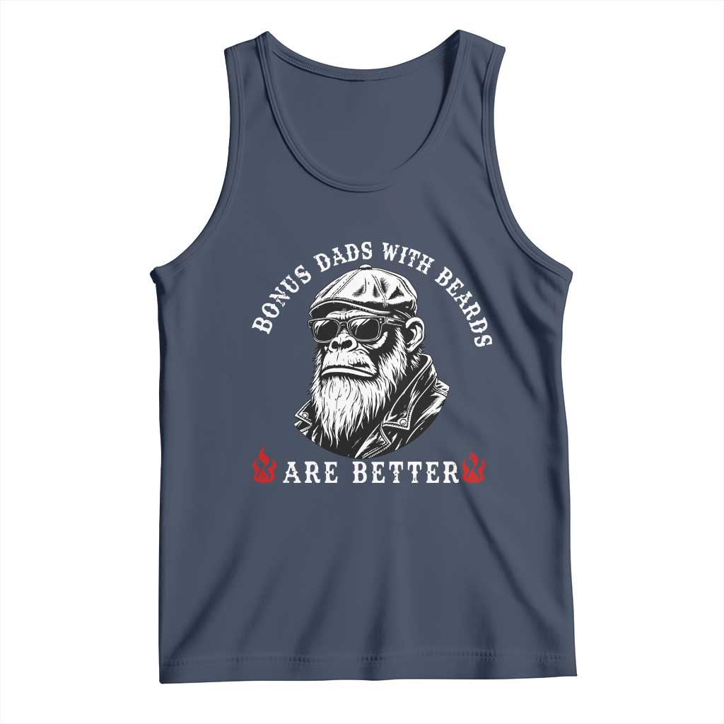 Bonus Dad Gifts Tank Top Retro Bigfoot Stepdad With Beards Are Better