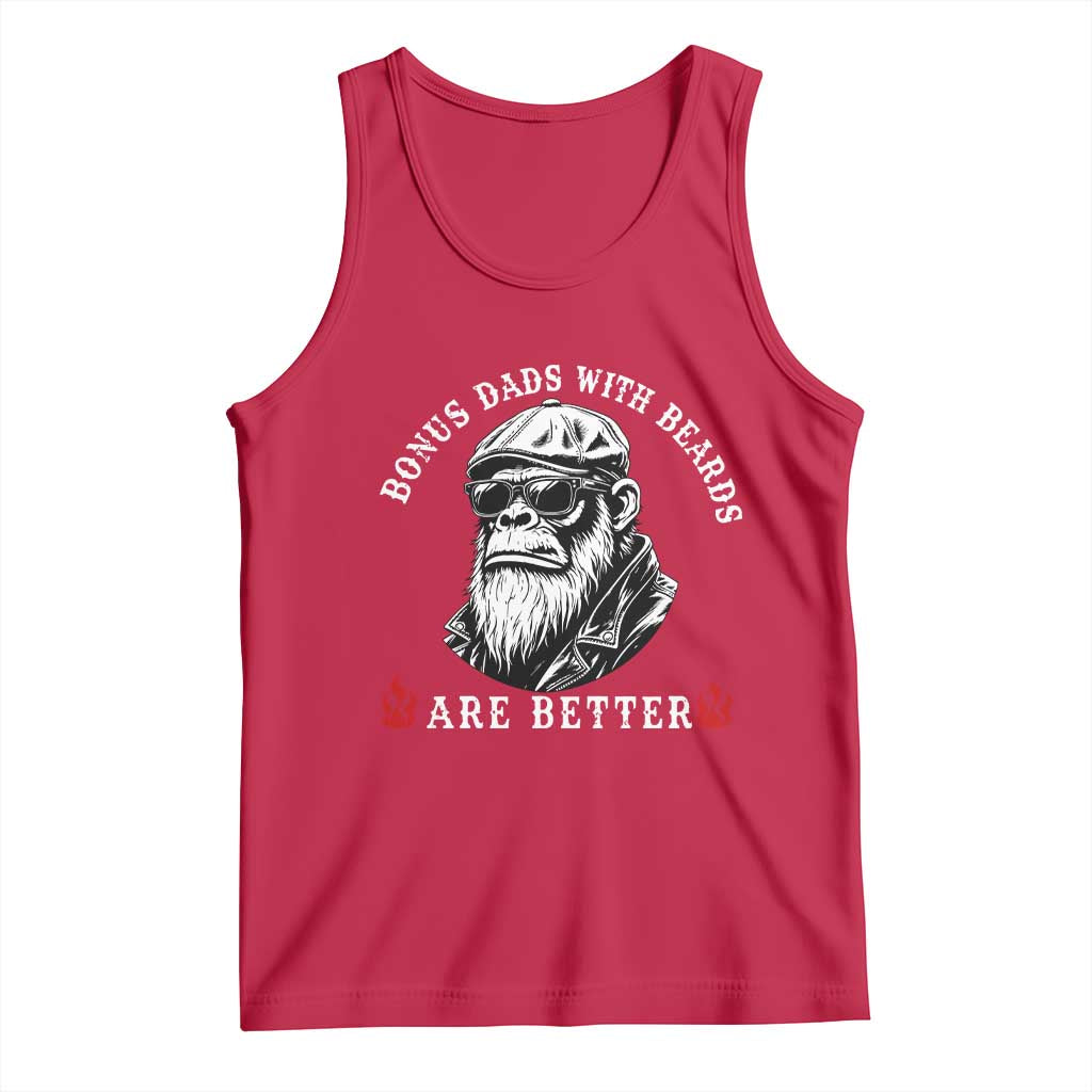 Bonus Dad Gifts Tank Top Retro Bigfoot Stepdad With Beards Are Better