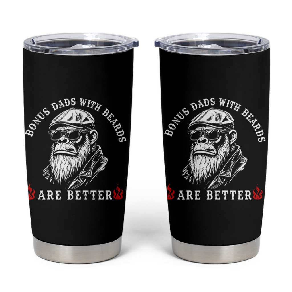 Bonus Dad Gifts Tumbler Cup Retro Bigfoot Stepdad With Beards Are Better