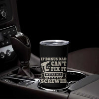 Funny Stepdad Tumbler Cup Retro If Bonus Dad Cant Fix It Were All Screwed