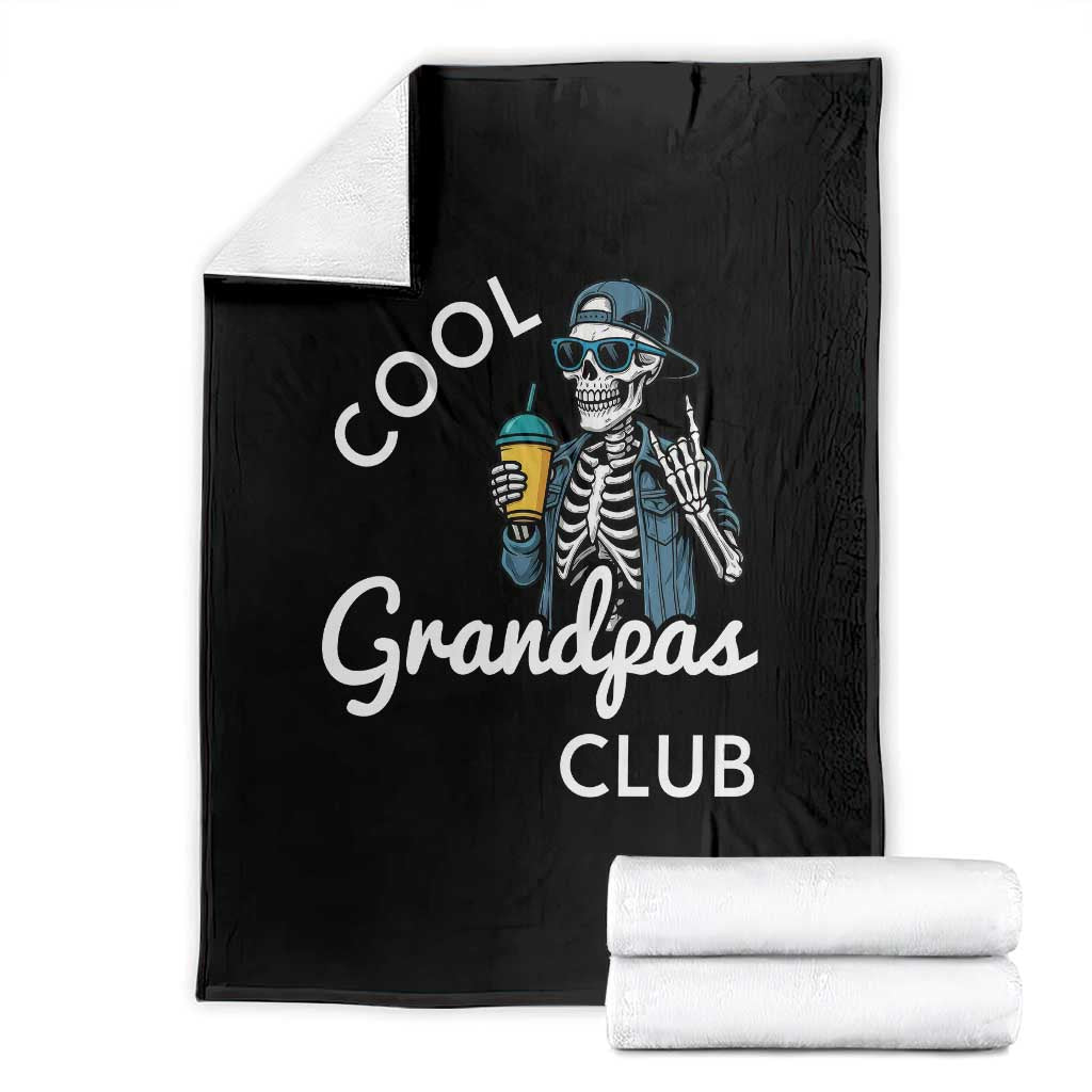 Cool Grandpas Club Throw Blanket Fathers Day Best Grandpa Skeleton