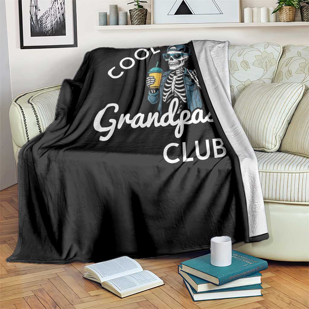 Cool Grandpas Club Throw Blanket Fathers Day Best Grandpa Skeleton