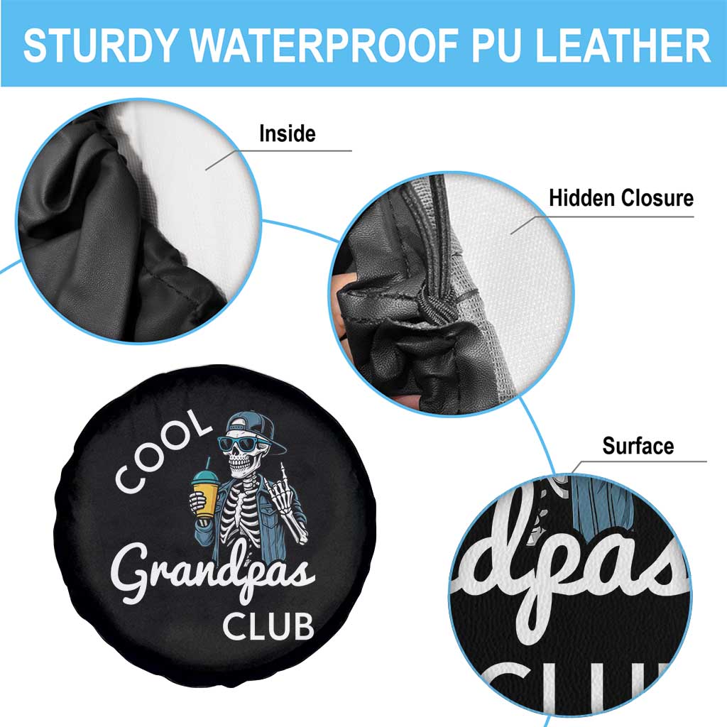 Cool Grandpas Club Spare Tire Cover Fathers Day Best Grandpa Skeleton