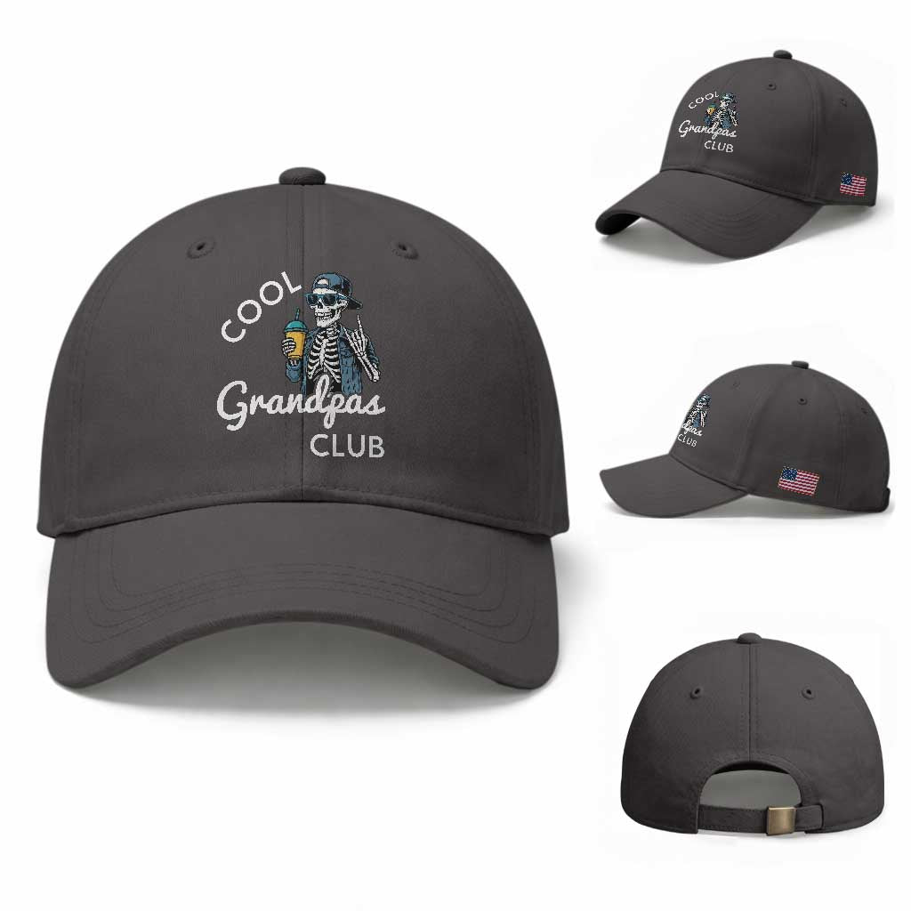 Cool Grandpas Club Baseball Cap Fathers Day Best Grandpa Skeleton