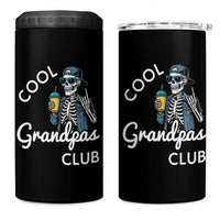 Cool Grandpas Club 4 in 1 Can Cooler Tumbler Fathers Day Best Grandpa Skeleton