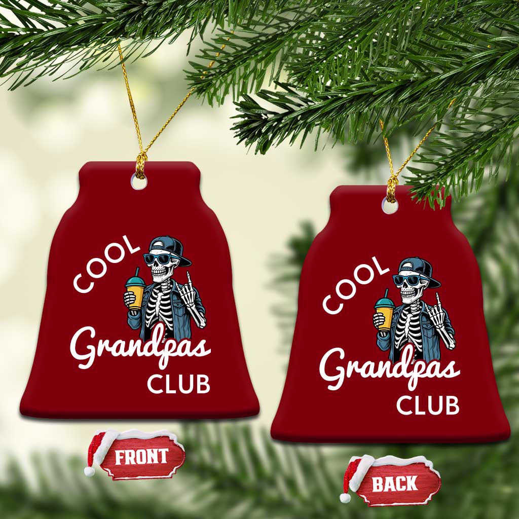 Cool Grandpas Club Ceramic Ornament Fathers Day Best Grandpa Skeleton