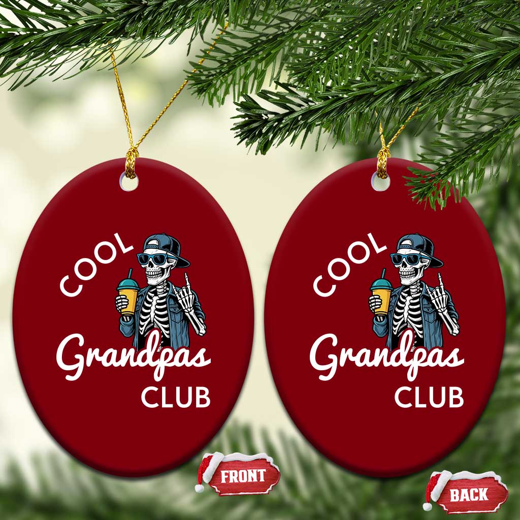 Cool Grandpas Club Ceramic Ornament Fathers Day Best Grandpa Skeleton