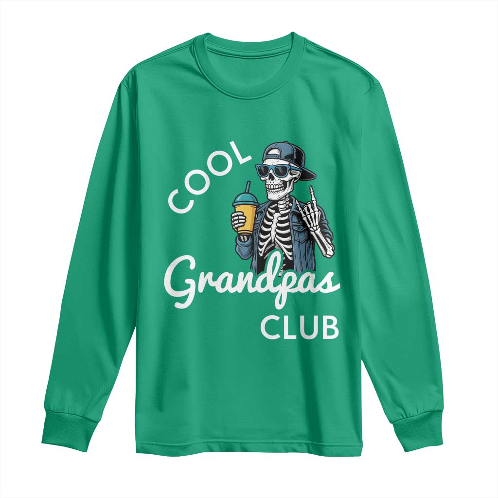 Cool Grandpas Club Long Sleeve Shirt Fathers Day Best Grandpa Skeleton