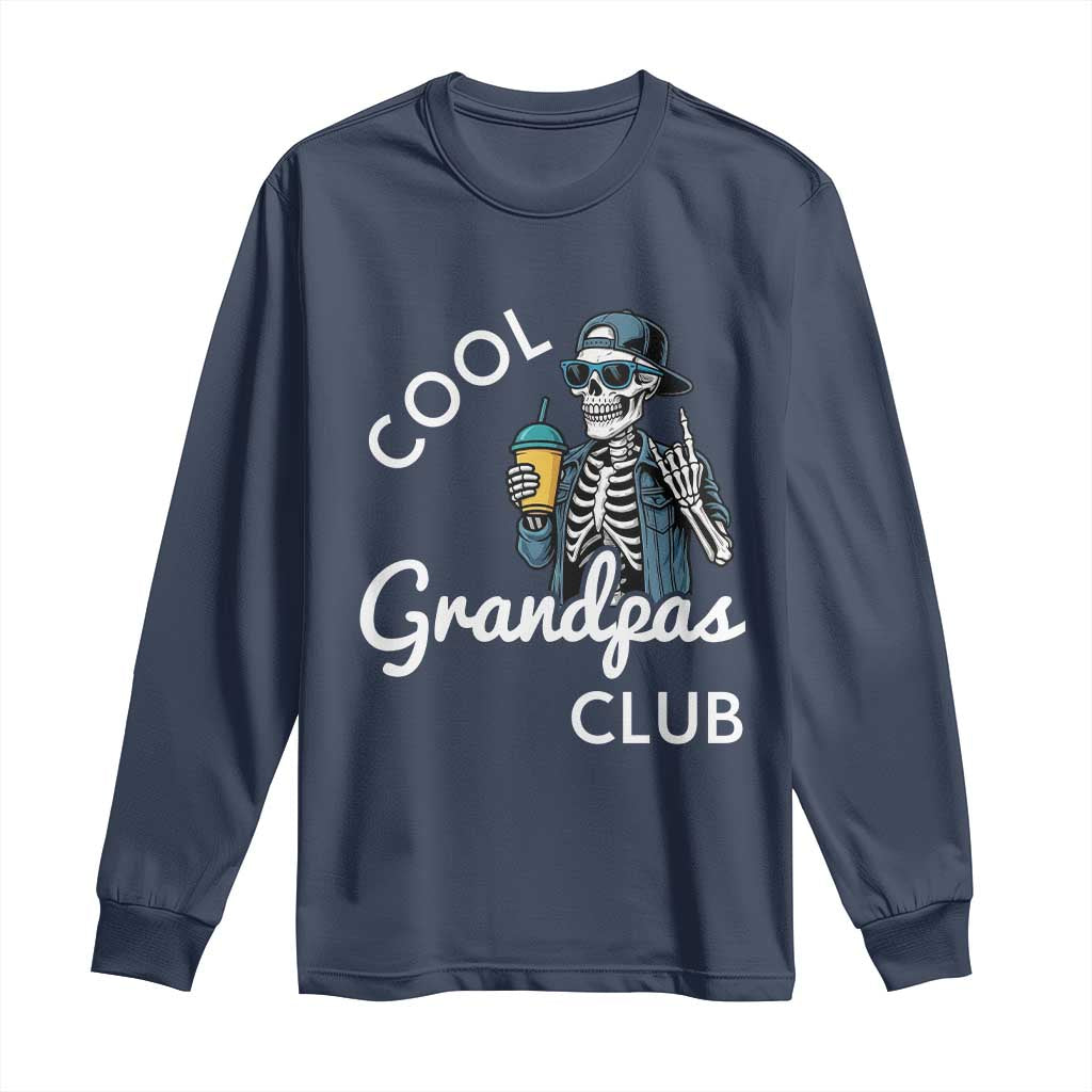 Cool Grandpas Club Long Sleeve Shirt Fathers Day Best Grandpa Skeleton