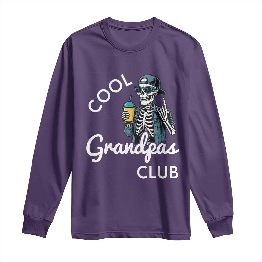 Cool Grandpas Club Long Sleeve Shirt Fathers Day Best Grandpa Skeleton