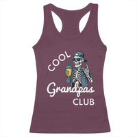 Cool Grandpas Club Racerback Tank Top Fathers Day Best Grandpa Skeleton