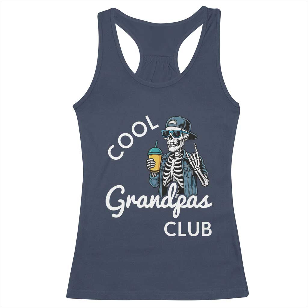 Cool Grandpas Club Racerback Tank Top Fathers Day Best Grandpa Skeleton