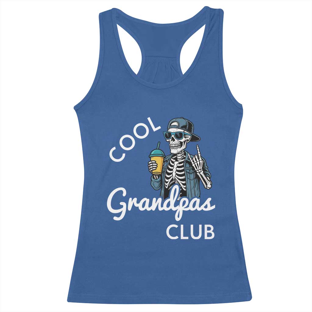 Cool Grandpas Club Racerback Tank Top Fathers Day Best Grandpa Skeleton