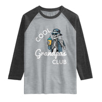 Cool Grandpas Club Raglan Shirt Fathers Day Best Grandpa Skeleton