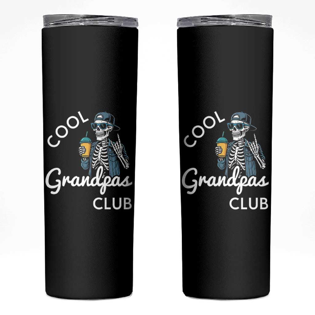 Cool Grandpas Club Skinny Tumbler Fathers Day Best Grandpa Skeleton