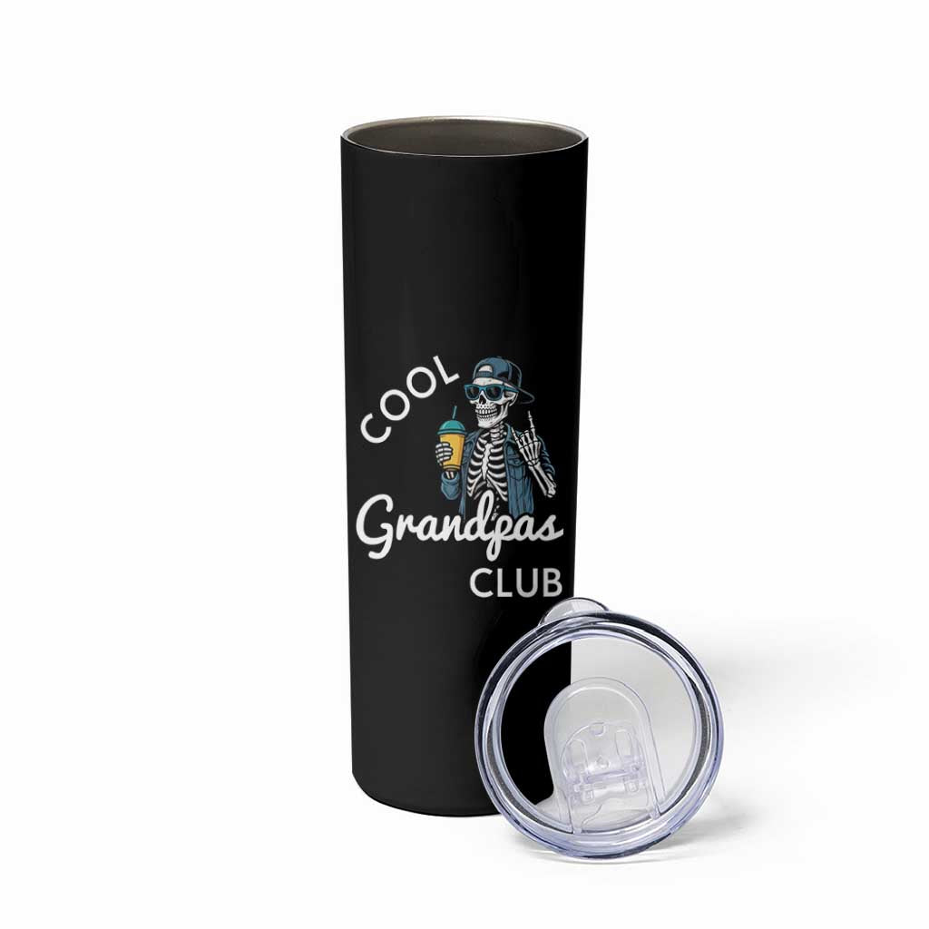 Cool Grandpas Club Skinny Tumbler Fathers Day Best Grandpa Skeleton