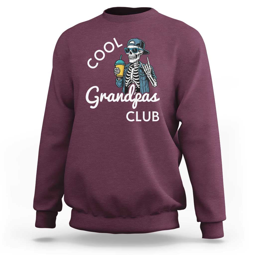 Cool Grandpas Club Sweatshirt Fathers Day Best Grandpa Skeleton