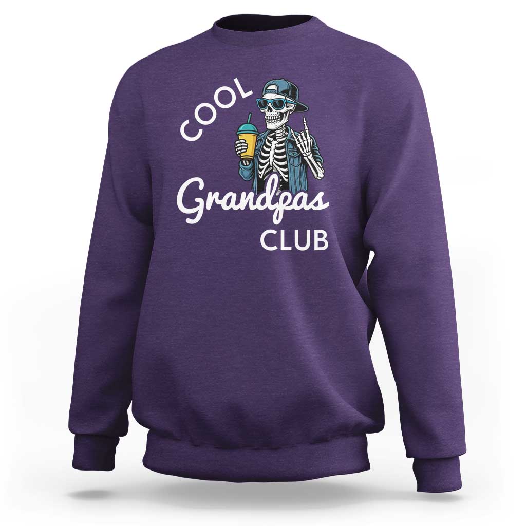 Cool Grandpas Club Sweatshirt Fathers Day Best Grandpa Skeleton