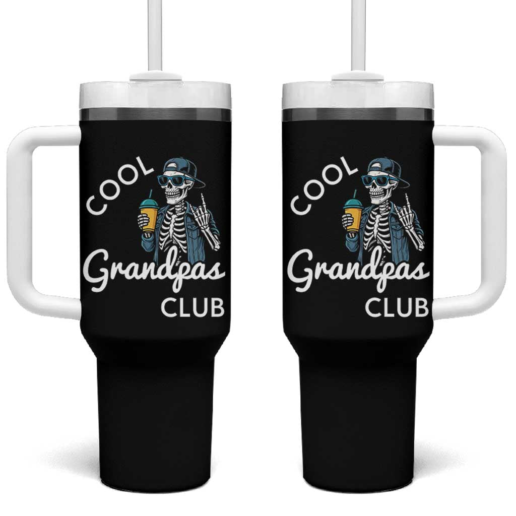 Cool Grandpas Club Tumbler With Handle Fathers Day Best Grandpa Skeleton