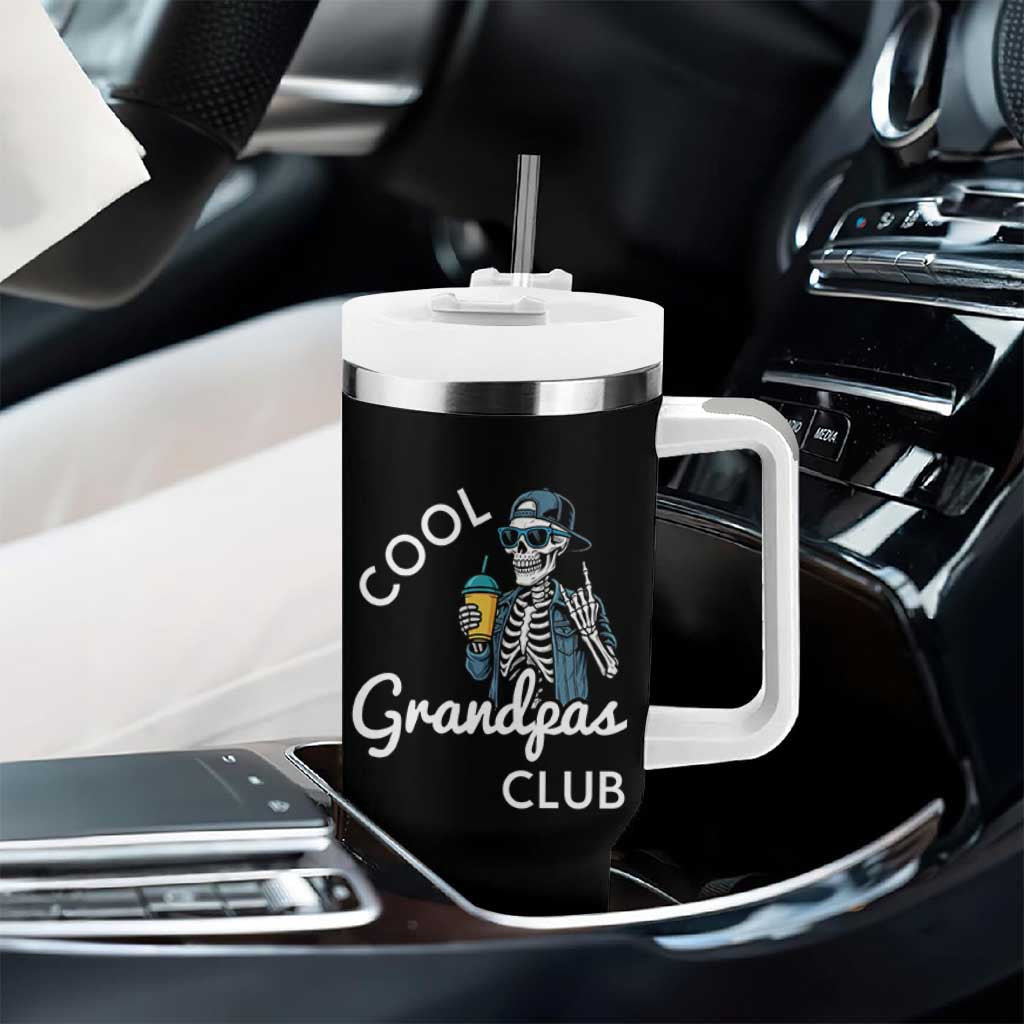 Cool Grandpas Club Tumbler With Handle Fathers Day Best Grandpa Skeleton