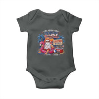 Christmas In July 250 Years 1776 2026 Patriotic Santa Flamingo Float Summer Xmas Baby Onesie