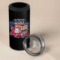 Christmas In July 250 Years 1776 2026 Patriotic Santa Flamingo Float Summer Xmas 4 in 1 Can Cooler Tumbler