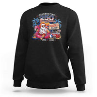 Christmas In July 250 Years 1776 2026 Patriotic Santa Flamingo Float Summer Xmas Sweatshirt