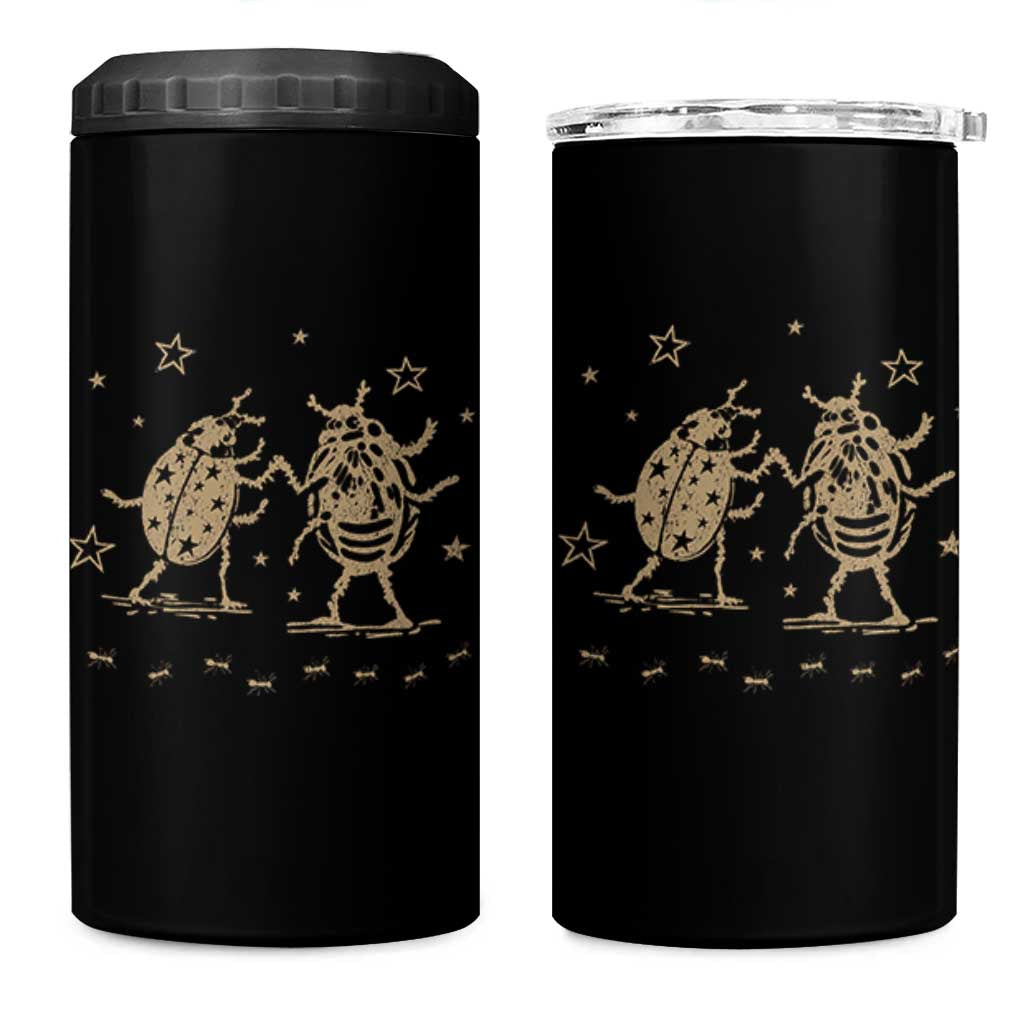 Dancing Lady Bugs Happy Little Insects Nature Lovers 4 in 1 Can Cooler Tumbler