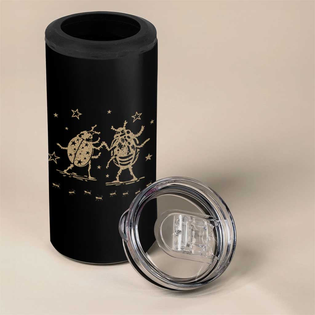 Dancing Lady Bugs Happy Little Insects Nature Lovers 4 in 1 Can Cooler Tumbler