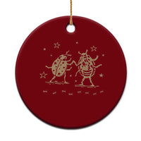 Dancing Lady Bugs Happy Little Insects Nature Lovers Ceramic Ornament