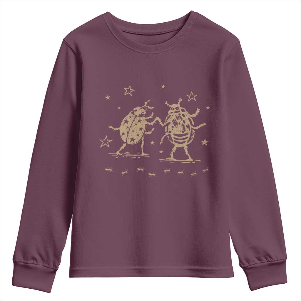 Dancing Lady Bugs Happy Little Insects Nature Lovers Youth Sweatshirt