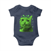 Funny Alien Cat Meme Retro Y2K Vintage Space Kitty Baby Onesie