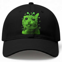 Funny Alien Cat Meme Retro Y2K Vintage Space Kitty Baseball Cap
