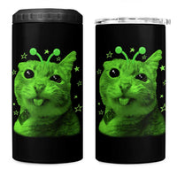 Funny Alien Cat Meme Retro Y2K Vintage Space Kitty 4 in 1 Can Cooler Tumbler