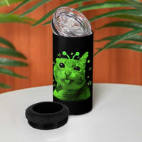 Funny Alien Cat Meme Retro Y2K Vintage Space Kitty 4 in 1 Can Cooler Tumbler