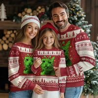 Funny Alien Cat Meme Retro Y2K Vintage Space Kitty Ugly Christmas Sweater